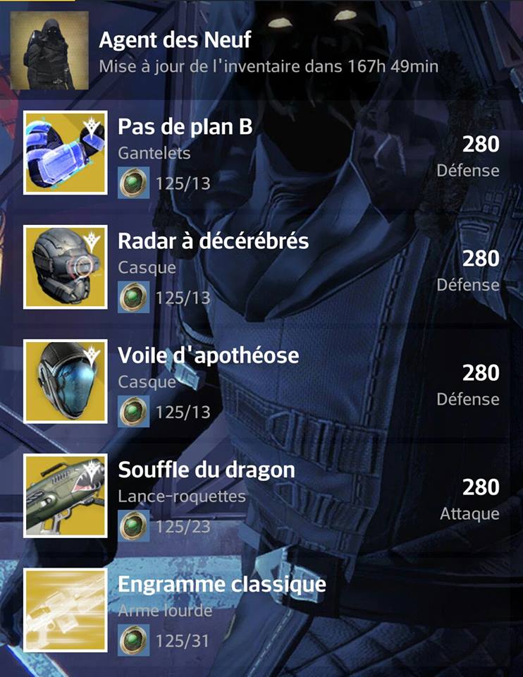 Destiny : Emplacement et Inventaire de Xûr du 08 Janvier 2016