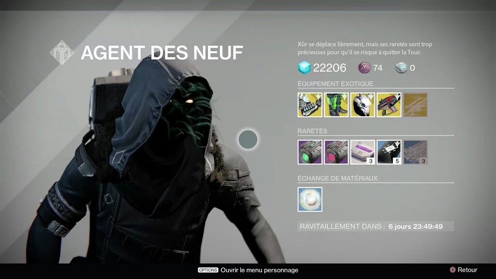 Destiny Emplacement et Inventaire de Xûr du 5 février 2016 (2)