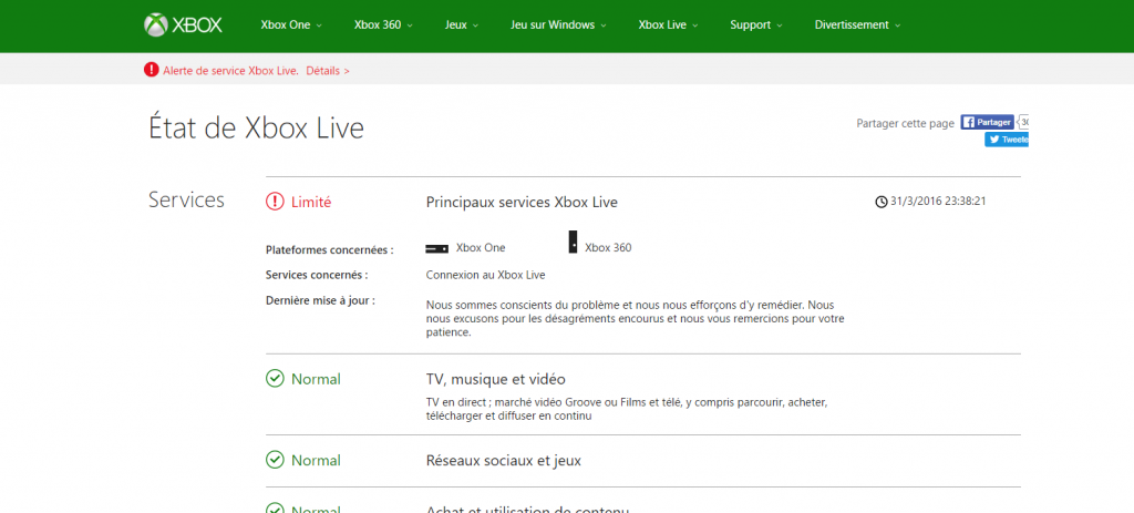 Xbox Live limité sur le multijoueur