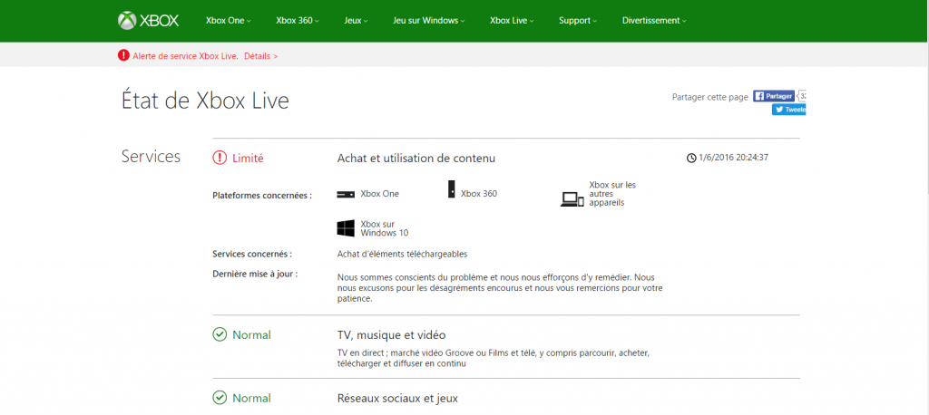 Xbox Live limité