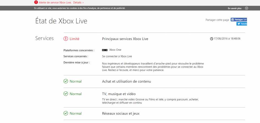 Xbox Live limité sur Xbox One