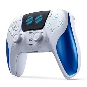 Manette DualSense édition limitée ASTRO BOT, avec des accents bleus et un design inspiré du jeu