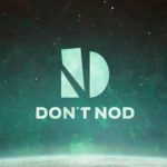 Logo du studio DON'T NOD sur fond spatial