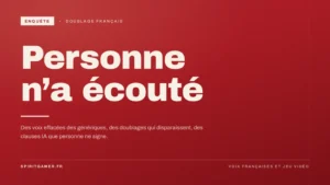 Visuel de l'enquête SpiritGamer sur le doublage français dans le jeu vidéo