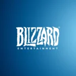 Logo Blizzard Entertainment sur fond bleu dégradé