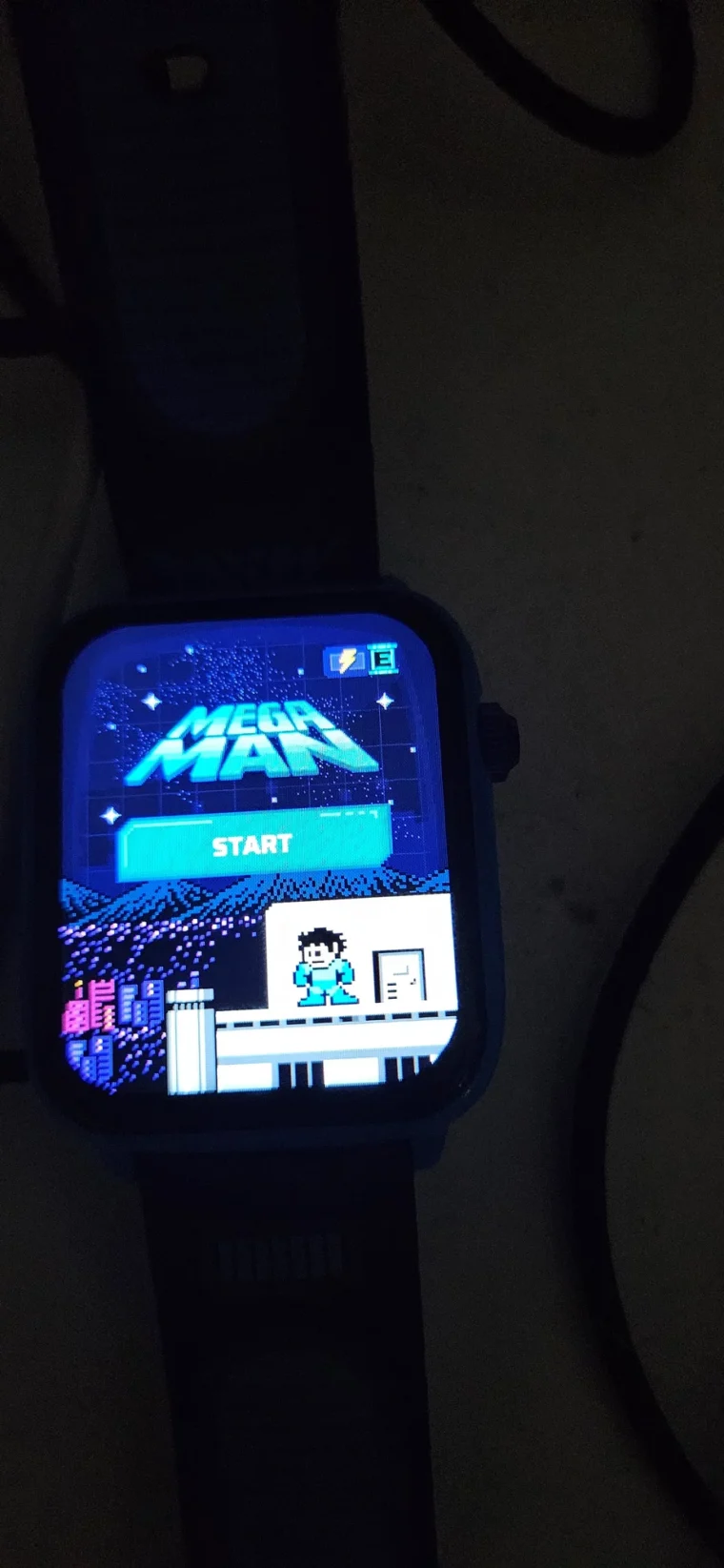 L'écran de la montre My Play Watch Megaman en action