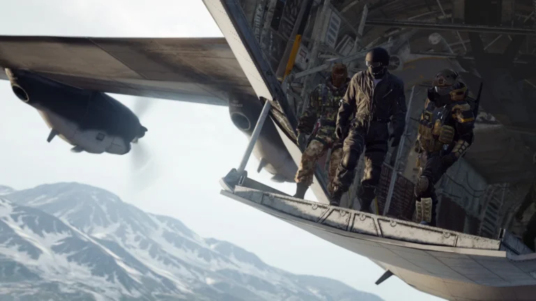 Call of Duty: Warzone, une escouade prête à sauter d'un avion
