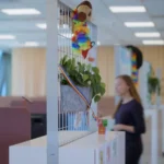 Vue interieure des bureaux de King a Stockholm, ou une greve est annoncee