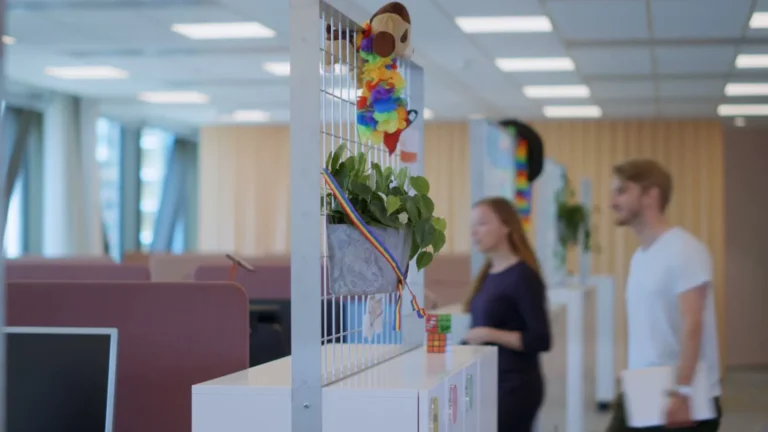 Vue interieure des bureaux de King a Stockholm, ou une greve est annoncee