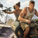 Capture de Grand Theft Auto VI, Jason et Lucia en quad poursuivis par la police