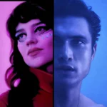 Les deux personnages principaux de Her Private Hell eclaires en rose et en bleu