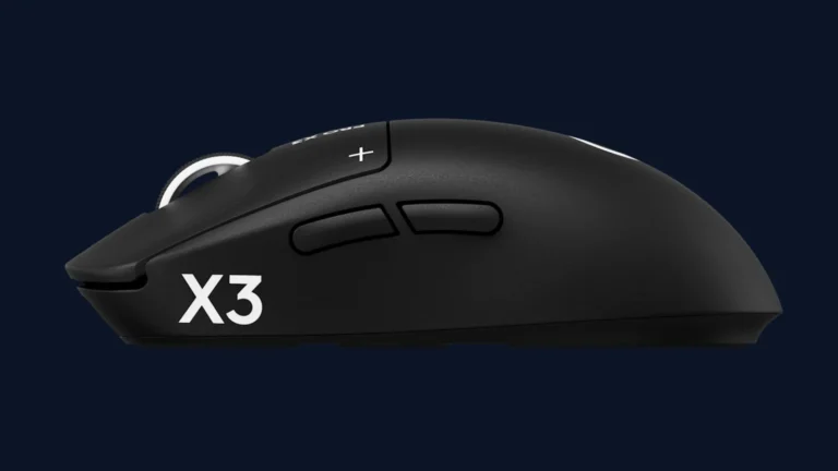 La souris Logitech G PRO X3 Superstrike vue de profil