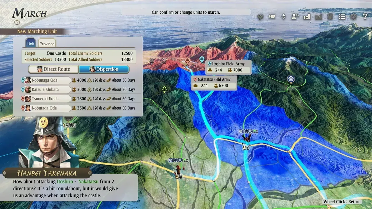 Capture du jeu Nobunaga’s Ambition – Awakening