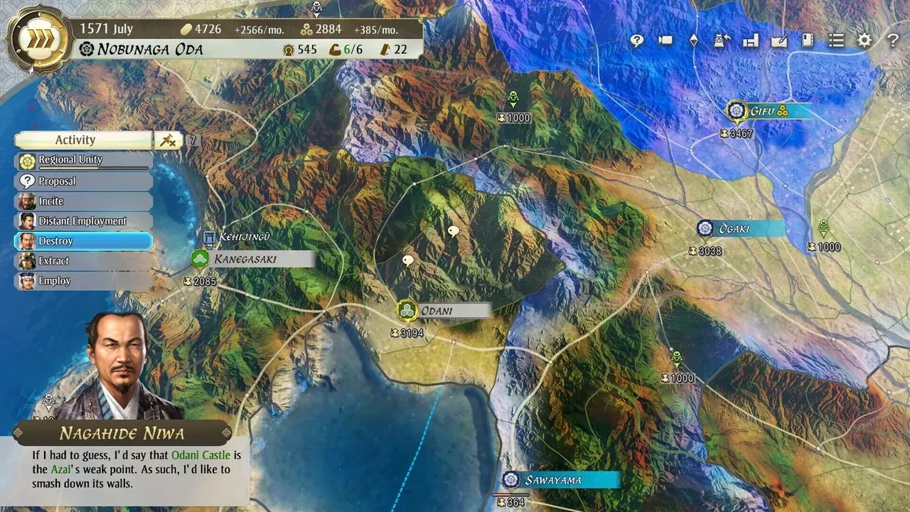 Capture du jeu Nobunaga’s Ambition – Awakening