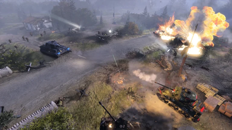 Company of Heroes 3, bataille de chars dans un village