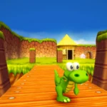 Croc sur un chemin en bois dans le remaster de Croc 2: Kingdom of the Gobbos