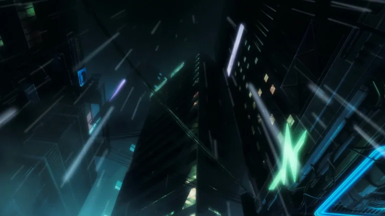 Night City de nuit, visuel officiel de Cyberpunk: Edgerunners 2