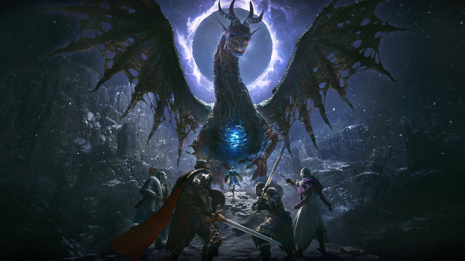 Le Dragon déchu face aux Insurgés, visuel officiel de Dragon's Dogma 2: Dark Arisen