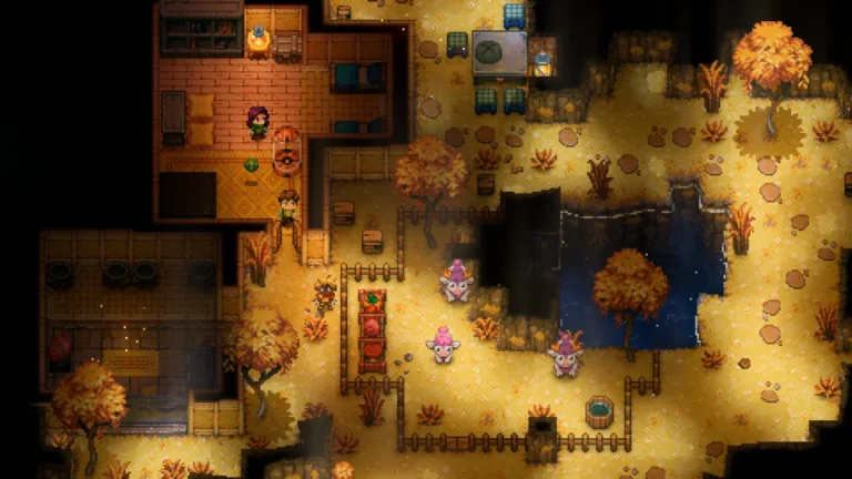 Un village sous terre aux couleurs d'automne dans Core Keeper