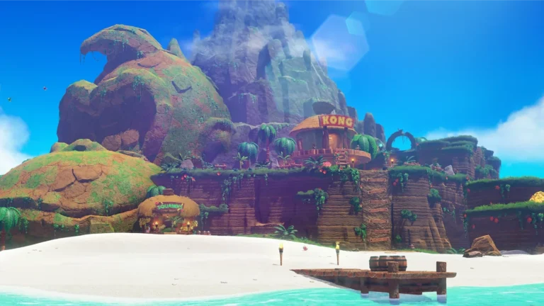 Donkey Kong Bananza : l'Île de DK, décor de l'extension Île de DK et Course aux émeraudes