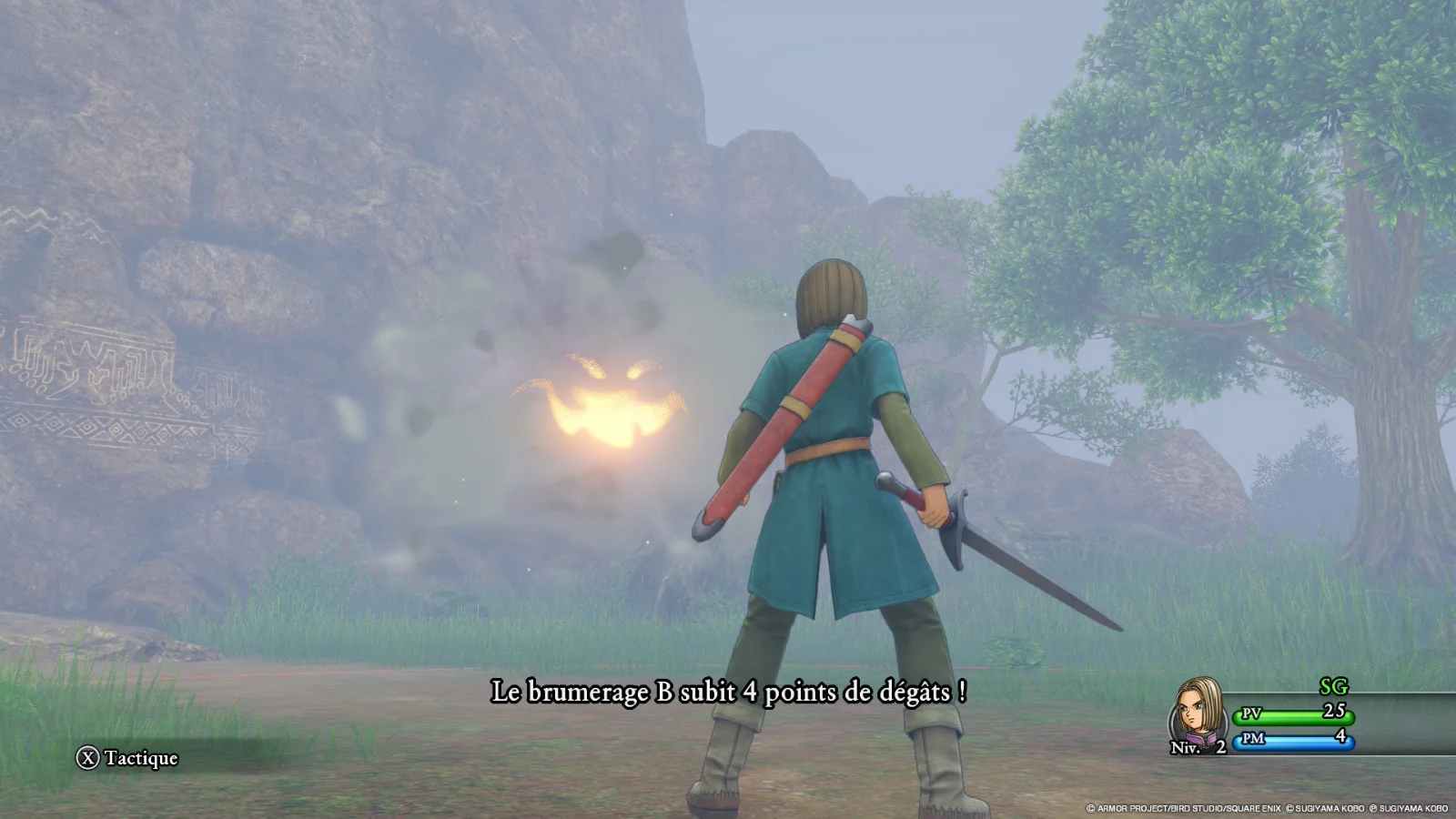 Dragon Quest XI S sur Switch 2 : le héros face à un brumerage
