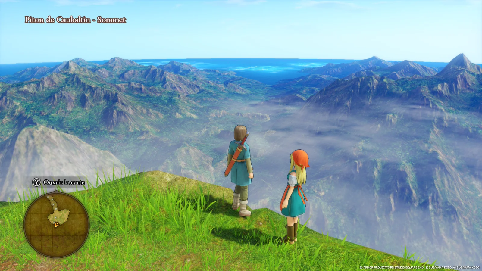 Dragon Quest XI S sur Switch 2 : vue depuis le sommet du Piton de Caubaltin