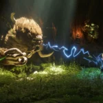 Enshrouded : combat de nuit contre une créature