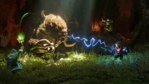 Enshrouded : combat de nuit contre une créature
