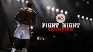 Visuel officiel de Fight Night Champion, le boxeur Andre Bishop face au ring