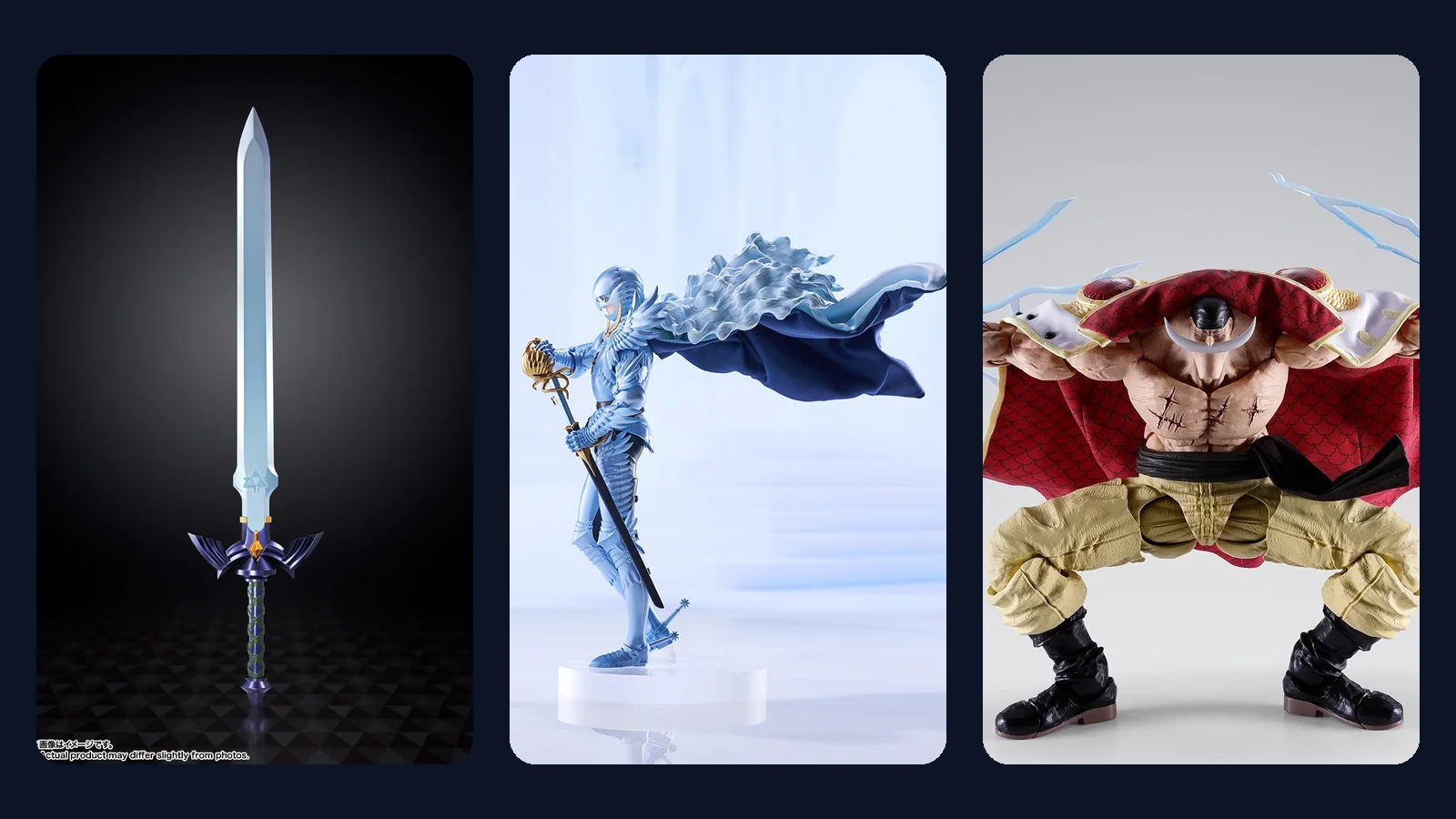 Réplique Master Sword Proplica, figurine Pop Up Parade SP de Griffith et S.H.Figuarts Barbe Blanche