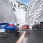 Course entre des murs de neige dans Forza Horizon 6