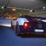 Une Pagani blanche dans un tunnel de nuit dans Gear.Club Unlimited 3