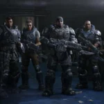 Une escouade de soldats de la COG dans Gears of War: E-Day