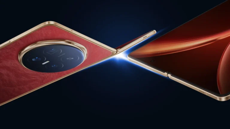 Le smartphone pliable HONOR Magic V6, dos rouge et module photo rond
