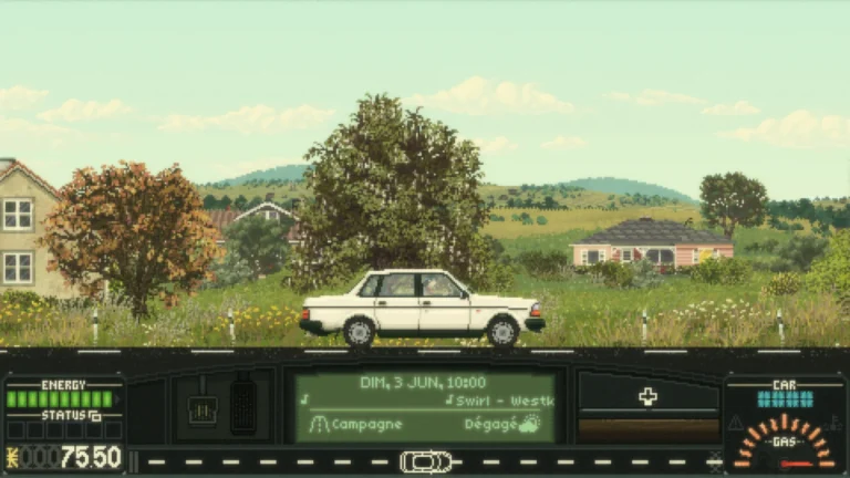 Keep Driving sur PC : la voiture sur une route de campagne