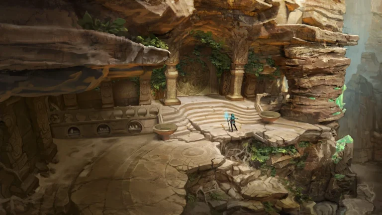 Kena: Scars of Kosmora, des ruines au fond d'un canyon