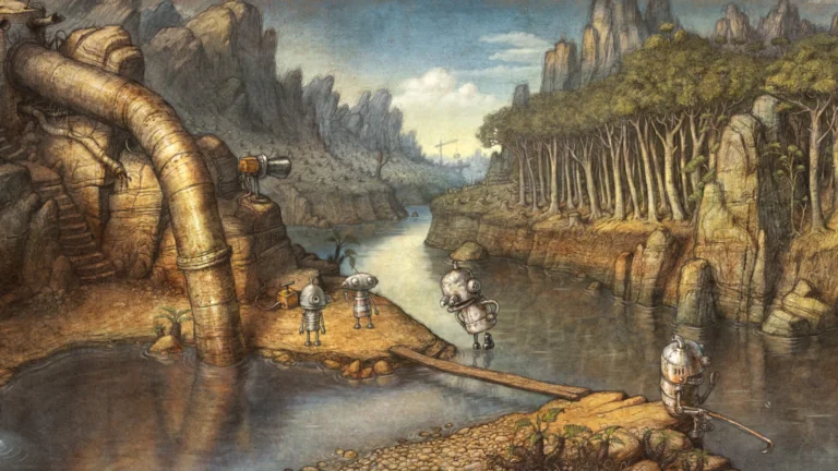 Machinarium 2 : Josef et Berta dans une vallée rouillée dessinée à la main