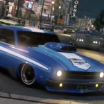 Mafia III: Definitive Edition, une muscle car bleue dans les rues de New Bordeaux