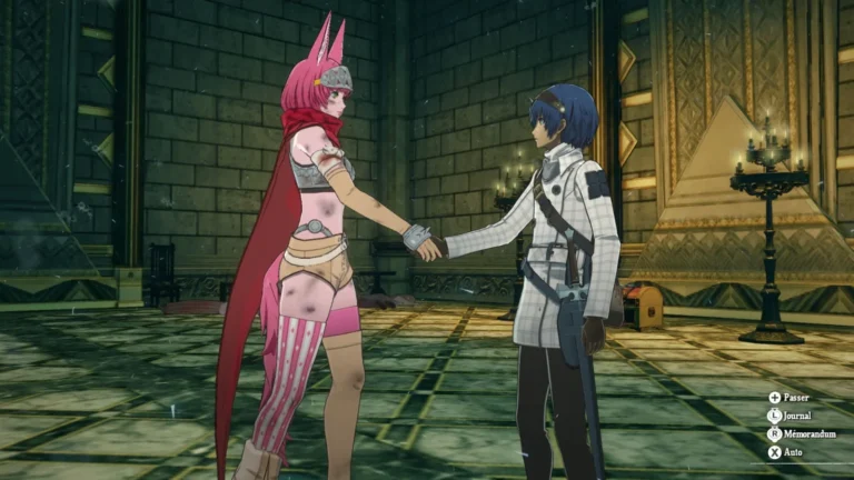 Deux personnages se serrent la main dans Metaphor: ReFantazio sur Nintendo Switch 2