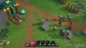 Combat contre des Illageois dans les Plaines pluvieuses de Minecraft Dungeons II
