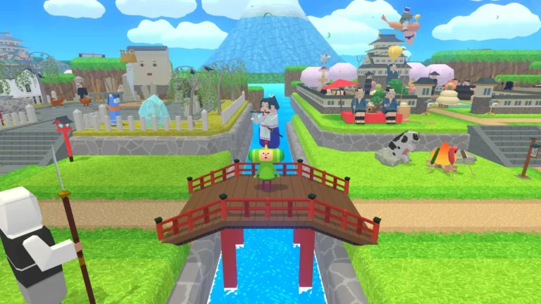 Once Upon a Katamari : le Prince fait rouler son katamari dans un village japonais