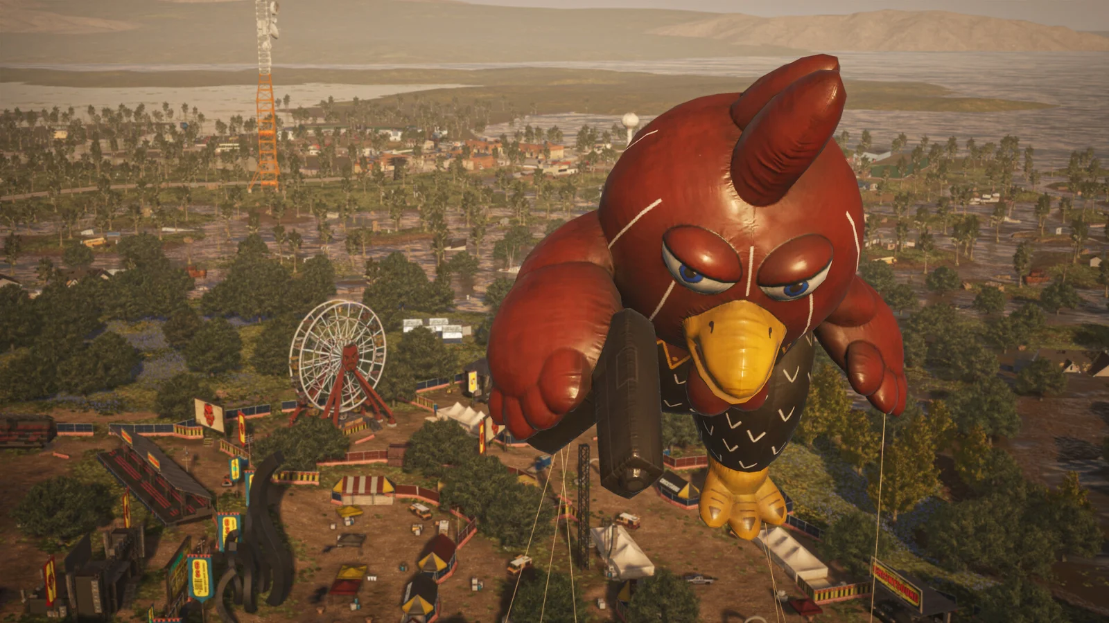 Poulet gonflable géant sur une carte de PUBG: Battlegrounds