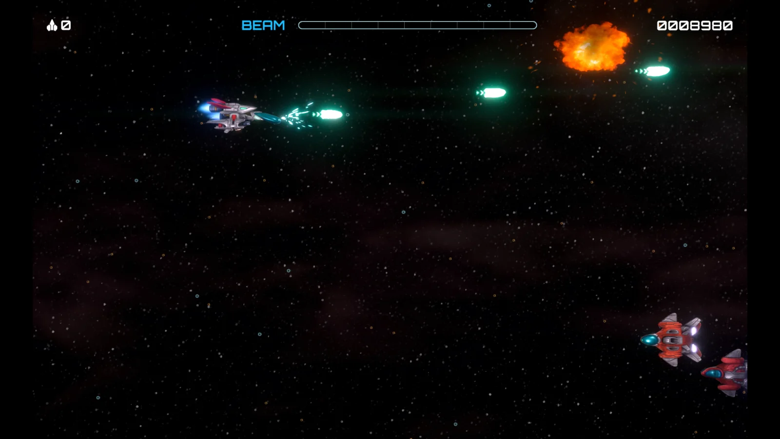 R-Type Dimensions III sur Xbox Series X : tirs et explosion dans le rendu 3D