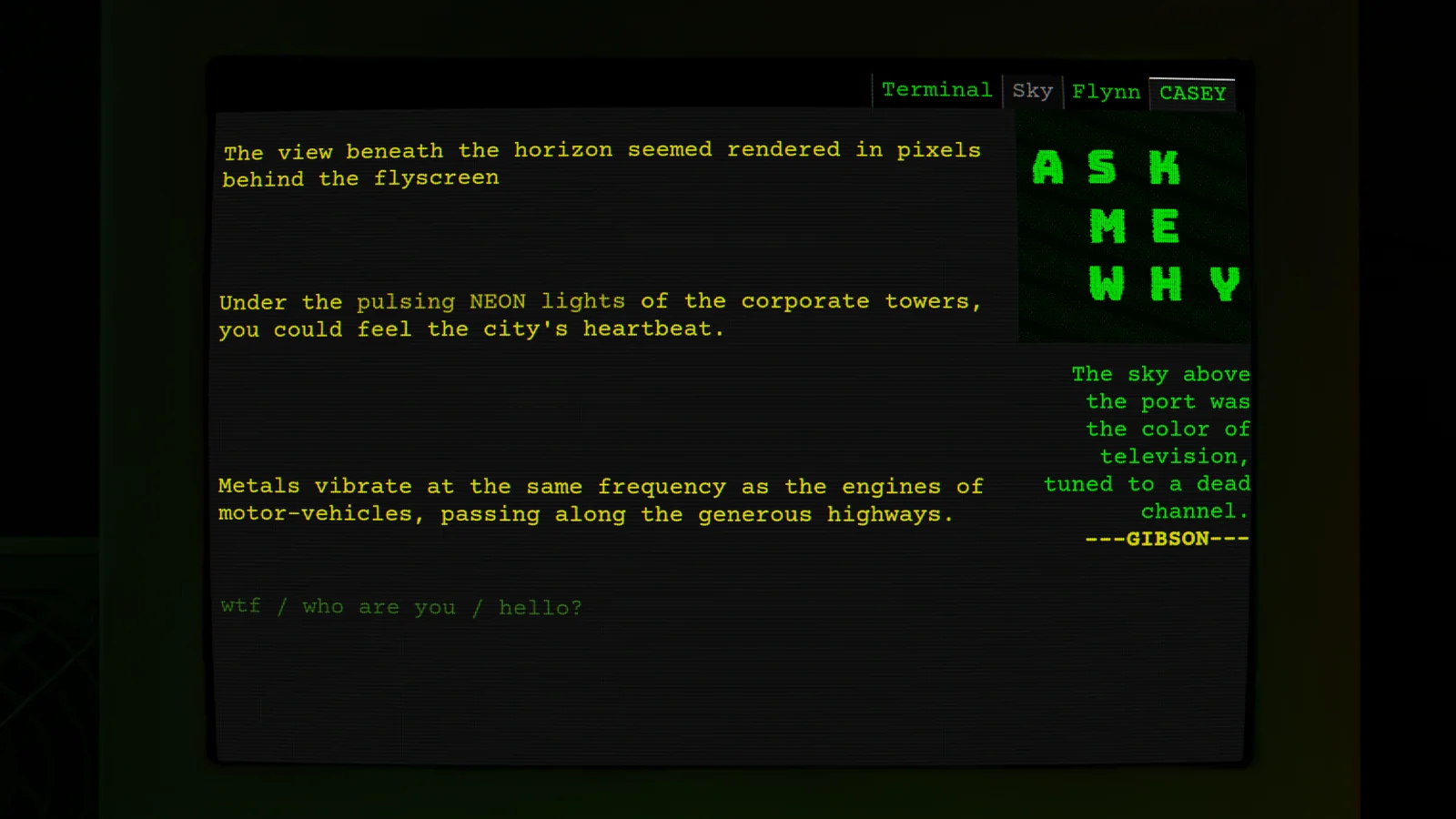 Radiotext, capture de test