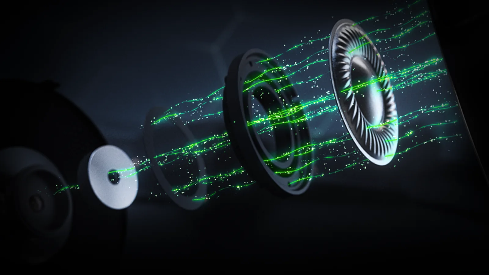 Vue éclatée des haut-parleurs du Razer Barracuda V2 Pro