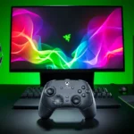 La manette Razer Wolverine V4 posée sur un bureau de joueur