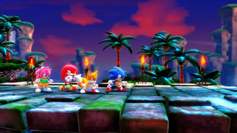 Sonic, Tails, Knuckles et Amy dans Sonic Superstars