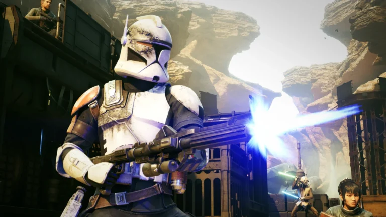 Un soldat clone fait feu dans STAR WARS Zero Company