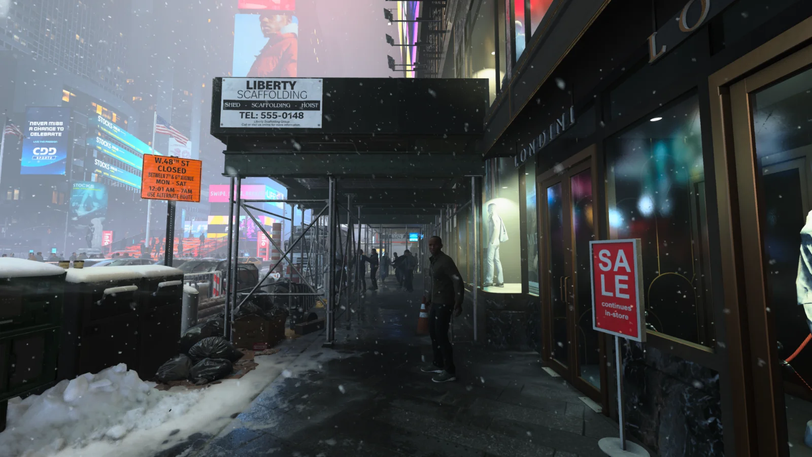 Une rue de New York sous la neige dans Call of Duty: Modern Warfare 4