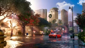 Une voiture dans une rue d'Honolulu dans The Crew Motorfest
